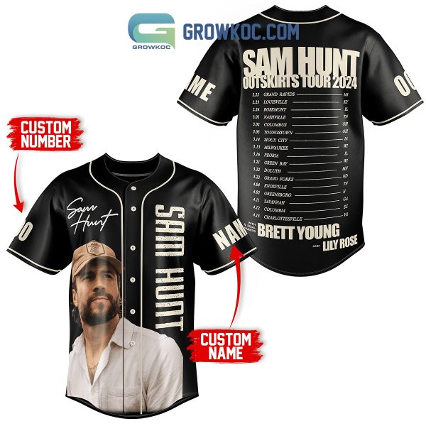 Sam Hunt Outskirts Tour 2024 Personalized Baseball Jersey