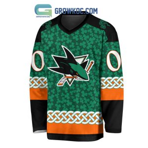 San Jose Sharks St.Patrick’s Day Personalized Long Sleeve Hockey Jersey
