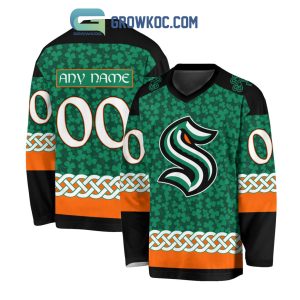Seattle Kraken St.Patrick’s Day Personalized Long Sleeve Hockey Jersey