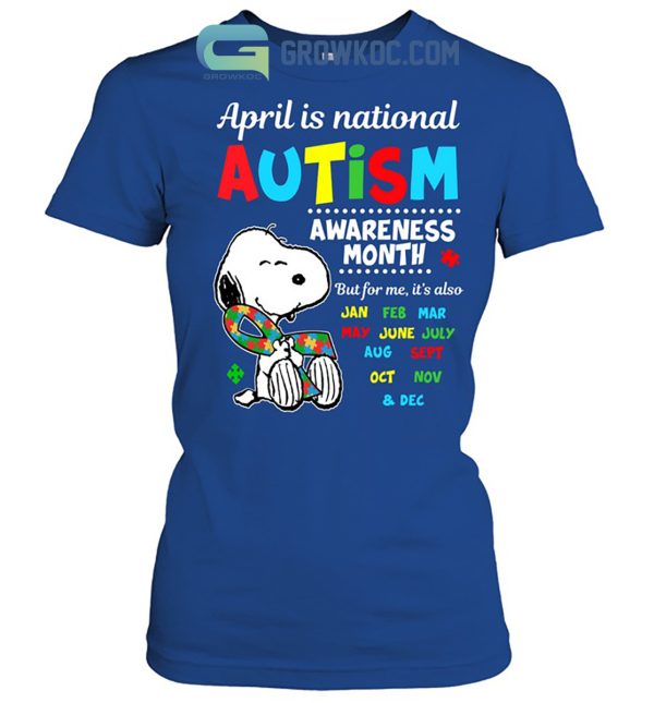 Snoopy Autism Awareness Month T Shirt