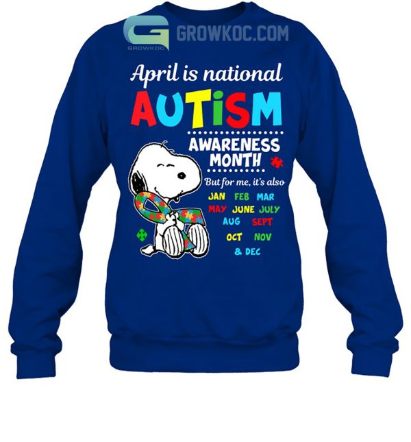 Snoopy Autism Awareness Month T Shirt