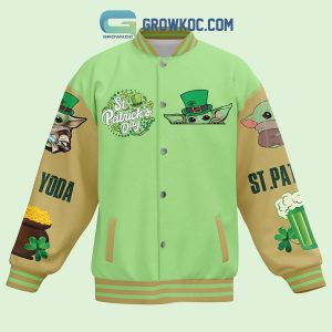 Star Wars Baby Yoda St. Patrick’s Day Kiss Me Baseball Jacket
