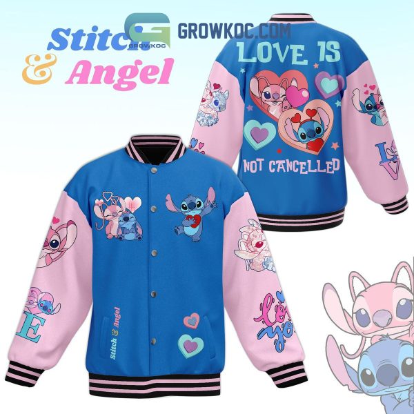 Stitch And Angel Valentine’s Day Baseball Jacket