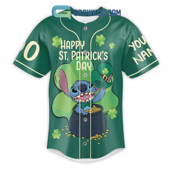 Stitch Lilo St. Patrick’s Day Personalized Baseball Jersey