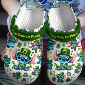 Stitch St. Patrick’s Day Too Cute To Pinch Crocs Clogs