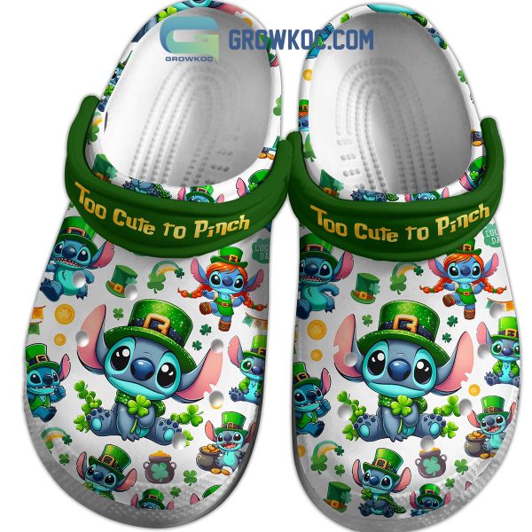 Stitch St. Patrick’s Day Too Cute To Pinch Crocs Clogs