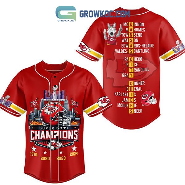 Super Bowl Champions Chiefs 2024 Baseball Jersey