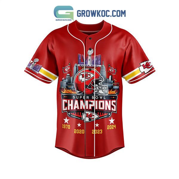 Super Bowl Champions Chiefs 2024 Baseball Jersey