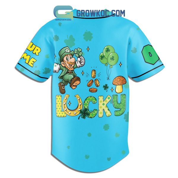 Super Mario Irish St. Patrick’s Day Personalized Baseball Jersey