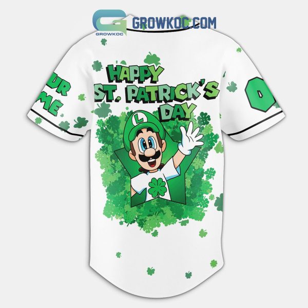 Super Mario Luigi’s Day St. Patrick’s Day Personalized Baseball Jersey