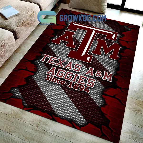 Texas A&M Aggies Football Team Living Room Rug