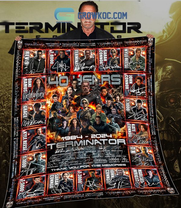 The Terminator 1984-2024  Thank You For The Memories Fleece Blanket Quilt