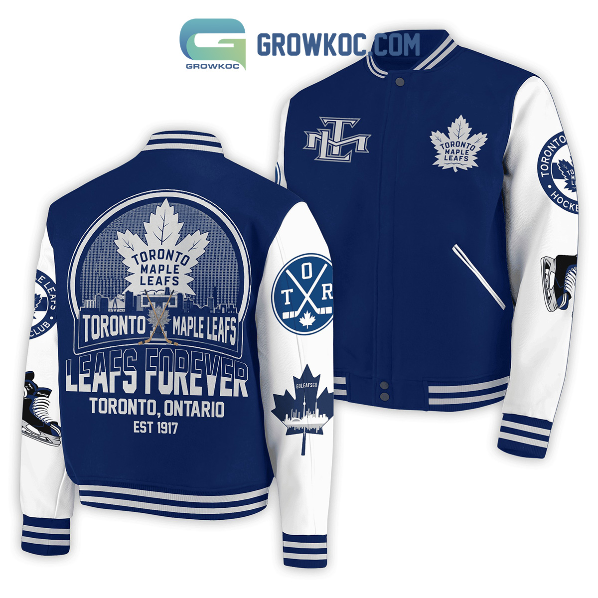 Toronto Maple Leafs Ontario Est 1917 Baseball Jacket Toronto Maple Leafs Ontario Est 1917 Baseball Jacket
