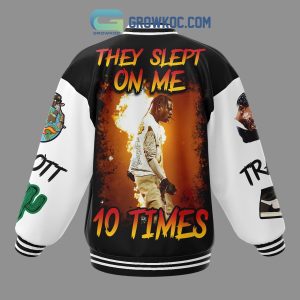 Travis Scott Sleep On Me 10 Times Baseball Jacket
