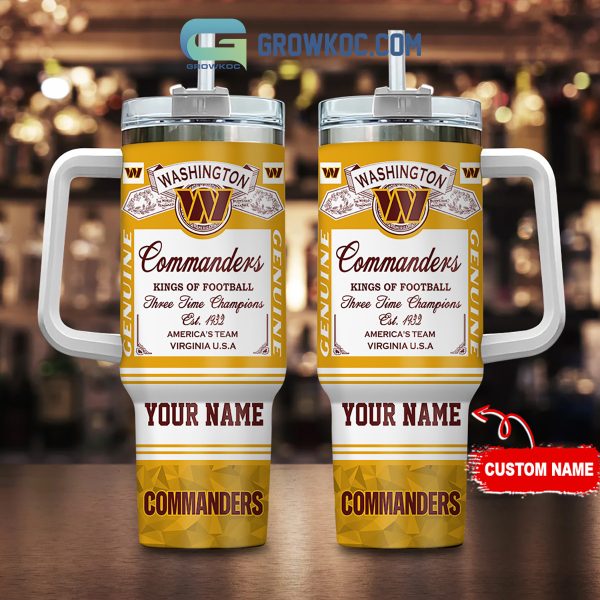 Washington Commanders Kings of Football Personalized 40oz Tumbler