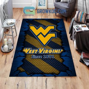 West Virginia Mountaineers Football Team Living Room Rug