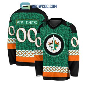Winnipeg Jets St.Patrick’s Day Personalized Long Sleeve Hockey Jersey