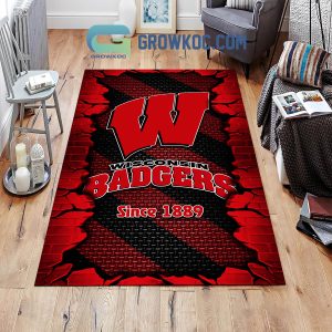Wisconsin Badgers Football Team Living Room Rug