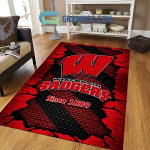 Wisconsin Badgers Football Team Living Room Rug