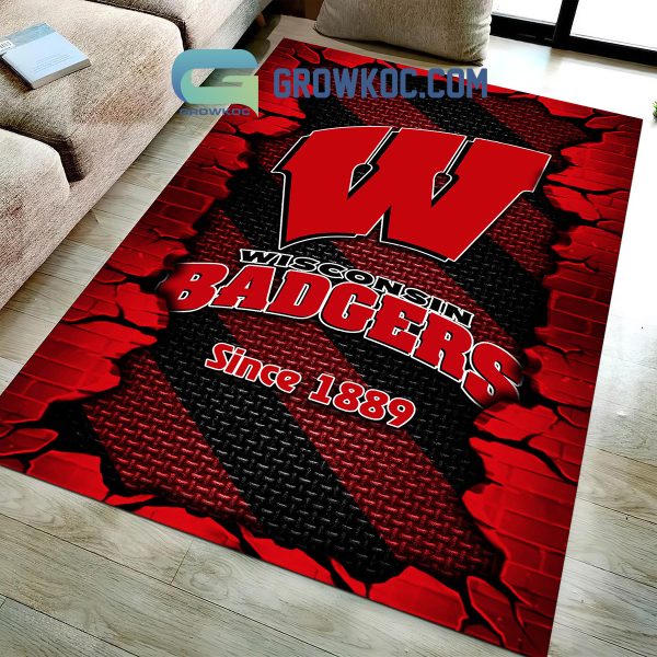 Wisconsin Badgers Football Team Living Room Rug