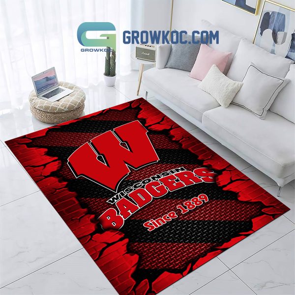 Wisconsin Badgers Football Team Living Room Rug