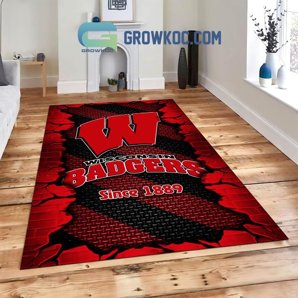 Wisconsin Badgers Football Team Living Room Rug