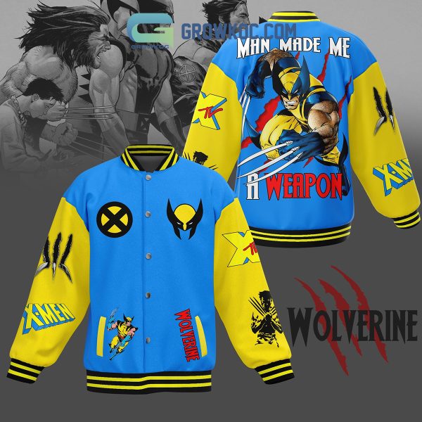 Wolverines Man Made Me A Weapon Baseball Jacket