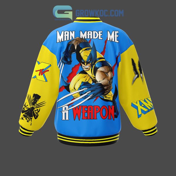 Wolverines Man Made Me A Weapon Baseball Jacket