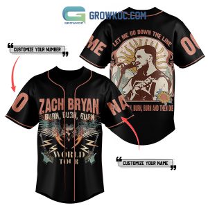 Zach Bryan Burn Burn World Tour Personalized Baseball Jersey