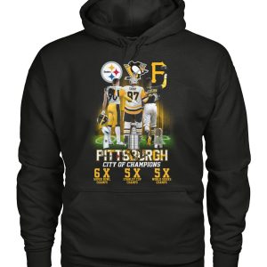 Pittsburgh City Of Champions Steelers Penguins Pirates 6X And 5X Champs T Shirt