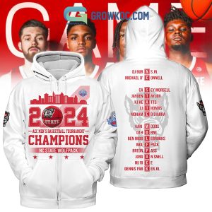 2024 ACC Men’s Basketball Tournament Champions NC State Wolfpack White Design Hoodie T Shirt