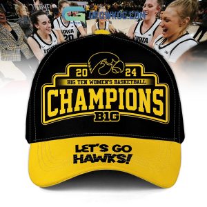 2024 Iowa Hawkeyes Big Ten Champions Let’s Go Hawks Black Version Cap