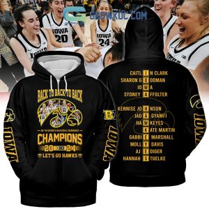 2024 Iowa Hawkeyes Big Ten Champions Let’s Go Hawks Black Version Hoodie Shirts