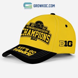 2024 Iowa Hawkeyes Big Ten Champions Let’s Go Hawks Cap Yellow Design