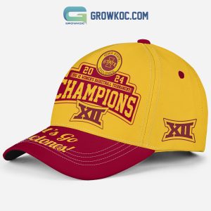 2024 Iowa State Cyclones Big 12 Basketball Champions Cap Yellow Design