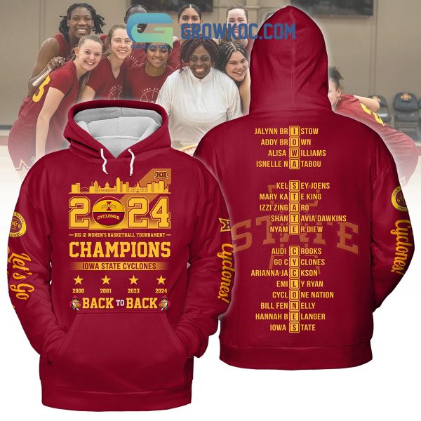 2024 Iowa State Cyclones Big 12 Basketball Champions Red Version Hoodie Shirts