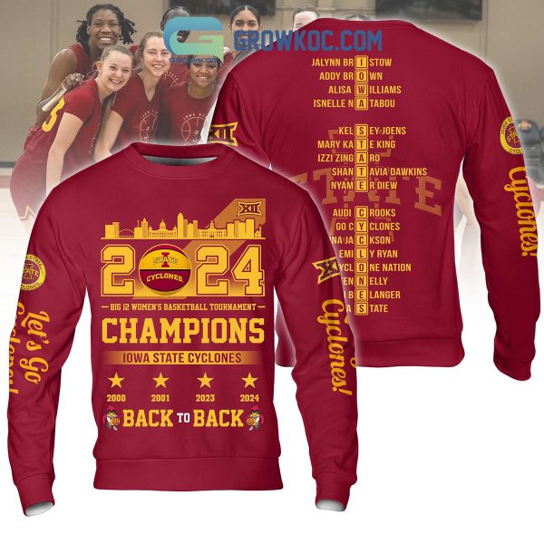 2024 Iowa State Cyclones Big 12 Basketball Champions Red Version Hoodie Shirts