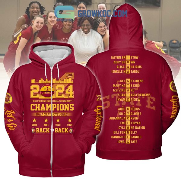 2024 Iowa State Cyclones Big 12 Basketball Champions Red Version Hoodie Shirts