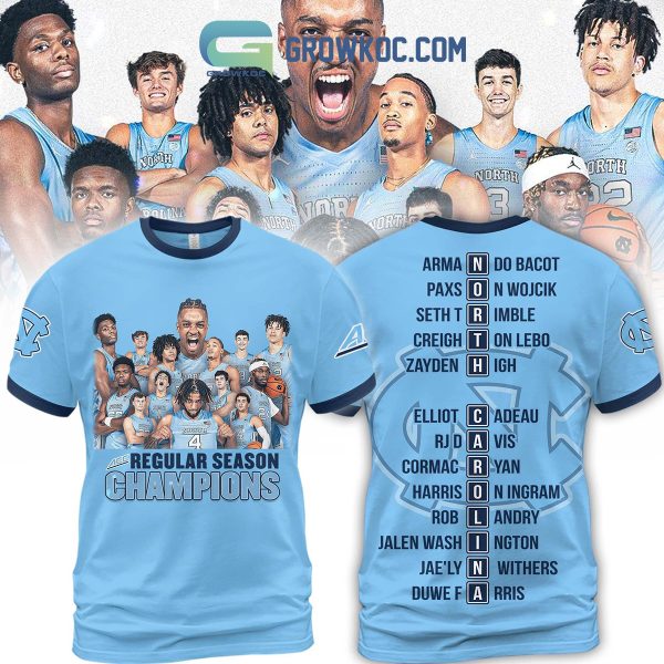 2024 NC Tar Heels ACC Regular Season Champions Blue Hoodie Shirts