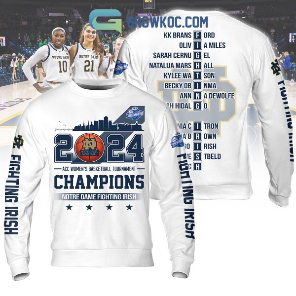 2024 Notre Dame Fighting Irish ACC Champions Hoodie Shirts White Version