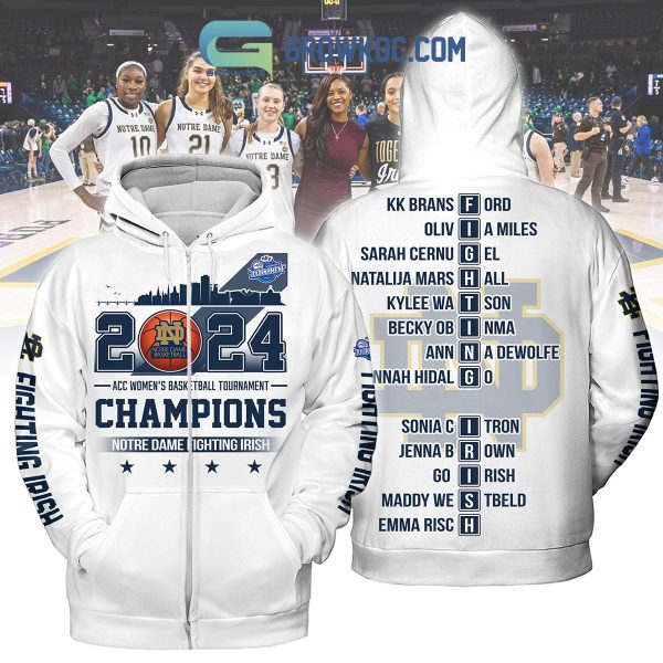 2024 Notre Dame Fighting Irish ACC Champions Hoodie Shirts White Version