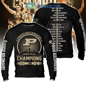 2024 Purdue Boilermakers Basketball Big 10 Champions Black Hoodie Shirts