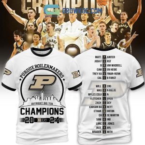 2024 Purdue Boilermakers Basketball Big 10 Champions White Hoodie Shirts