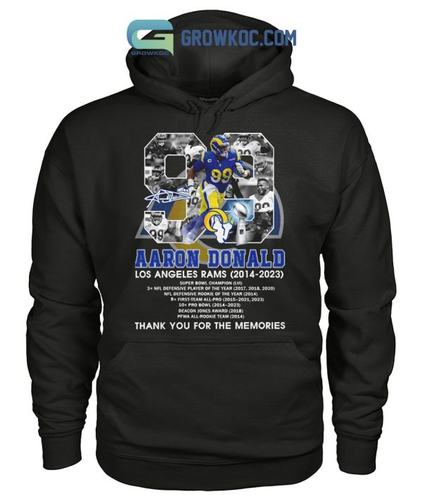 Aaron Donald Los Angeles Rams 2014 2023 Memories T Shirt