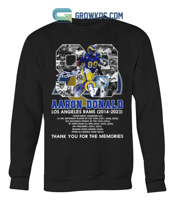 Aaron Donald Los Angeles Rams 2014 2023 Memories T Shirt