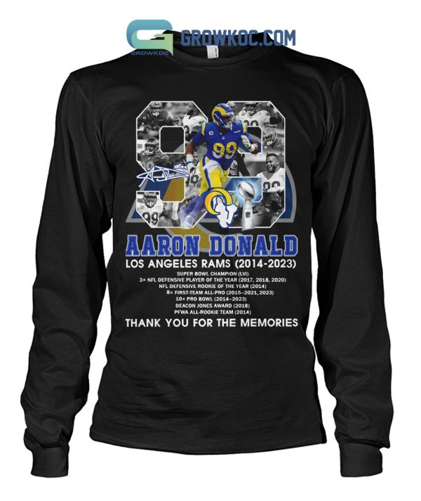 Aaron Donald Los Angeles Rams 2014 2023 Memories T Shirt