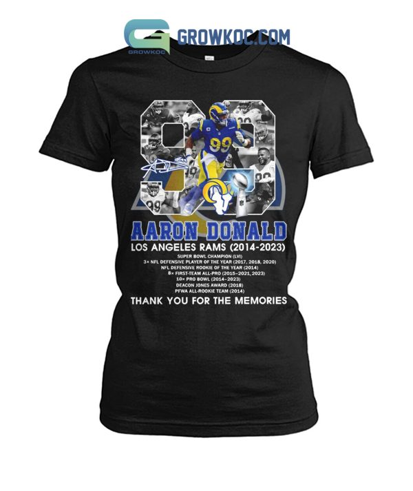 Aaron Donald Los Angeles Rams 2014 2023 Memories T Shirt