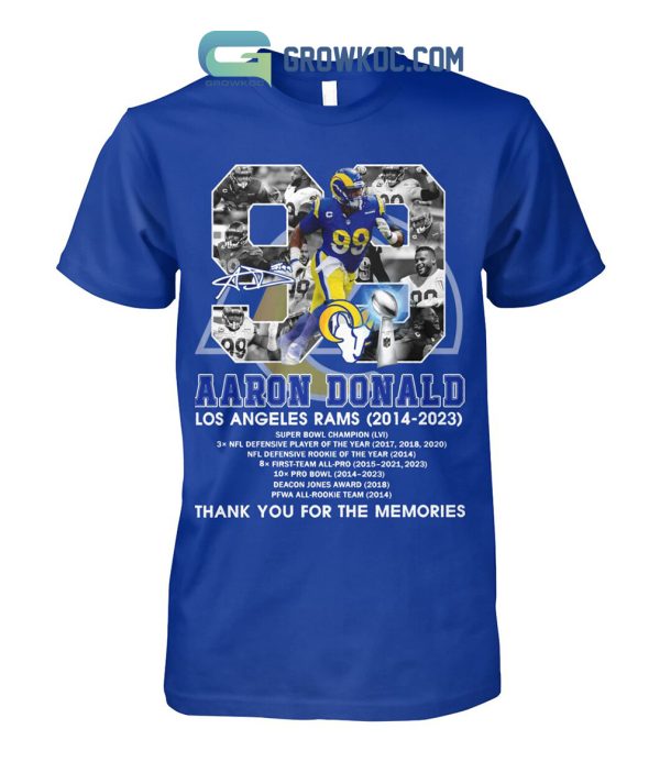 Aaron Donald Los Angeles Rams 2014 2023 Memories T Shirt