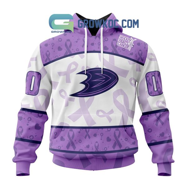 Anaheim Ducks Lavender Fight Cancer Personalized Hoodie Shirts