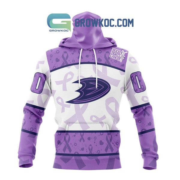 Anaheim Ducks Lavender Fight Cancer Personalized Hoodie Shirts